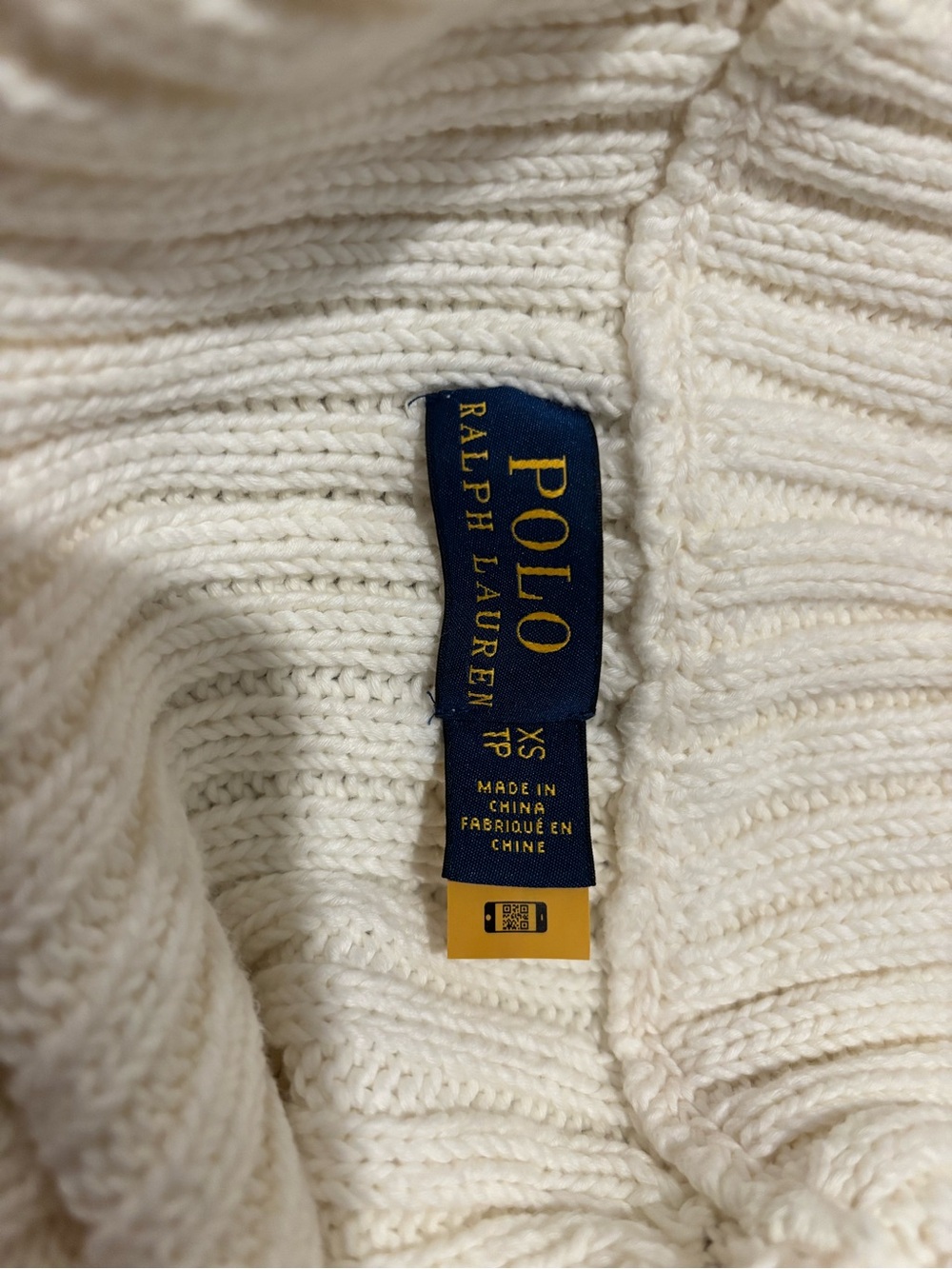 Polo Ralph Lauren Shawl-Collar Cardigan XS Ivory 100% Cotton Belted Sweater $495 - Picture 5 of 5
